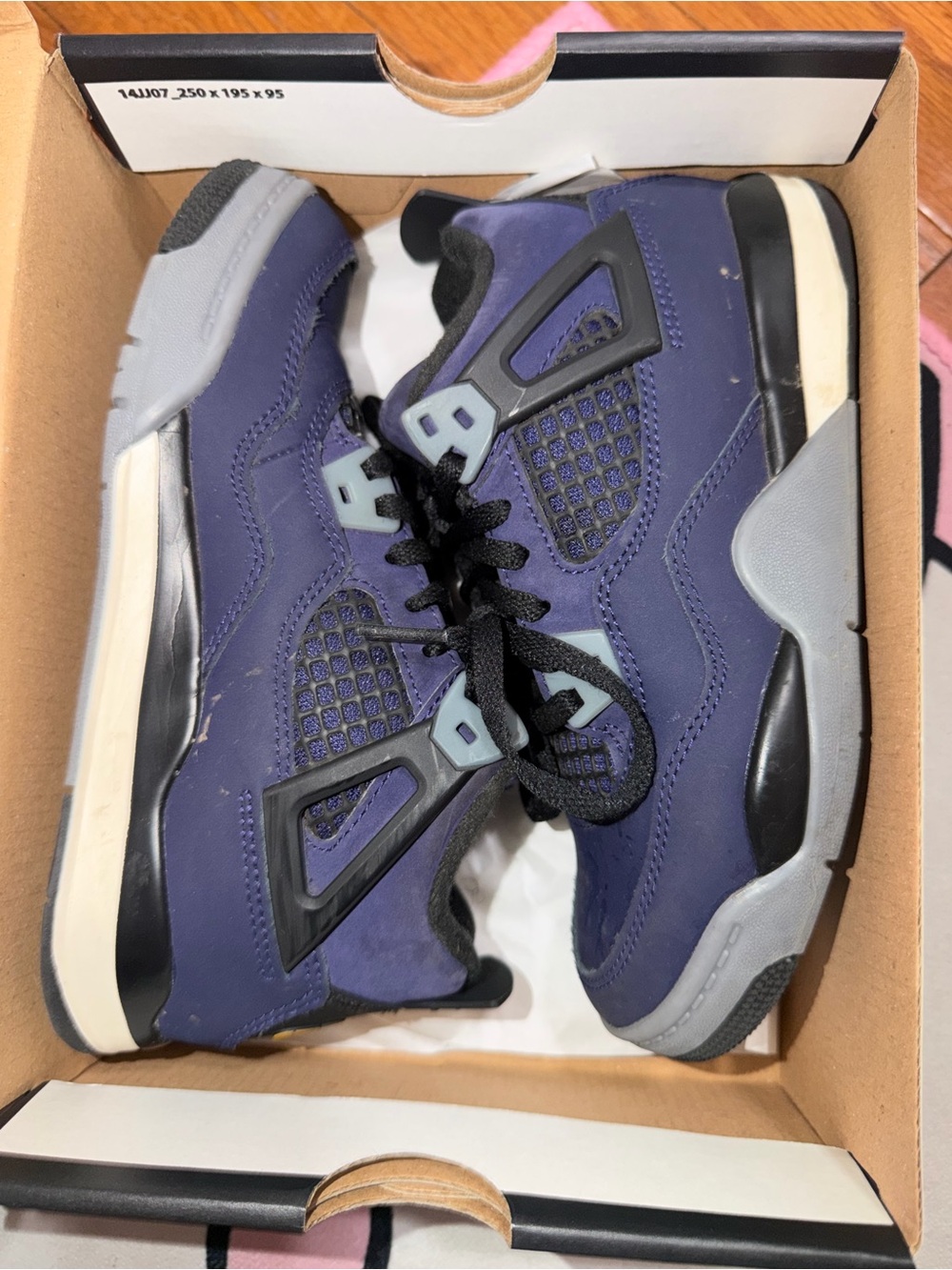 Jordan kids purple and Gray Retro Basketball Sneakers
